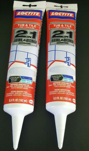 Loctite set of 2  2 in 1 seal and bond tub/tile sealant tube, 5.5 fl. oz., white for sale