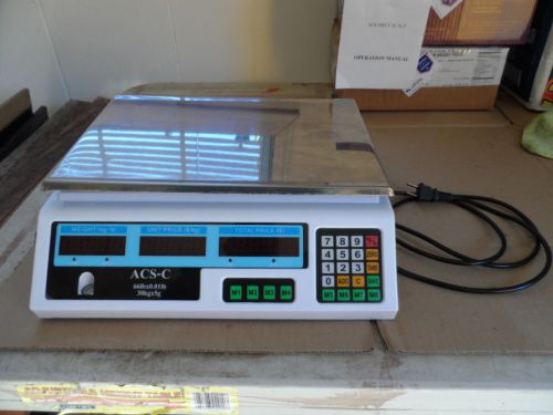 ACS-C BLUE BOX ELECTRONIC DIGITAL PRING SCALE 60LBS FOOD/MEAT/POULTRY