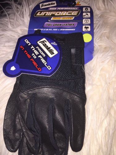 Franklin Uniforce Work Gloves, Full Grain Leather  (Black, L)