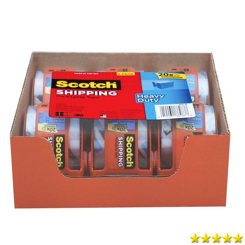 Scotch Heavy Duty Shipping Packaging Tape 1.88 Inches x 800 Inches 6 Rolls wi...