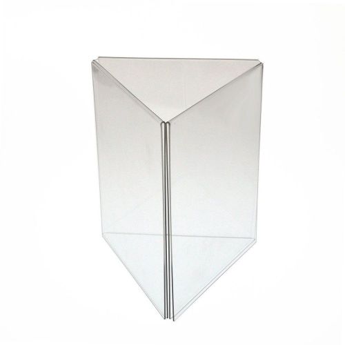Dazzling Displays Acrylic 4 x 6 Three Sided Sign Holders