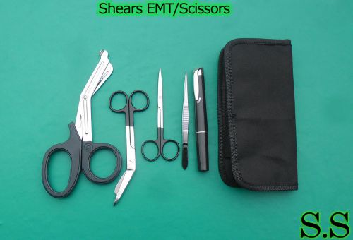 Shears EMT/Scissors Black Combo Pack W/holster New