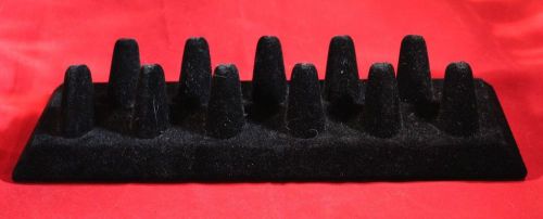 11 Finger Black Velvet Sturdy Ring Holder for Sales&#039; Display