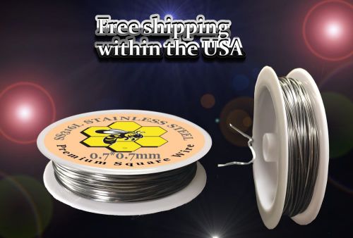 Ss316l - 50ft of stainless steel square wire 0.7*0.7mm (21 gauge) for sale