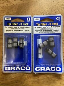 2 Packs Of Graco OEM Tip Filter 3 Pack Ea. Mesh 24F039  Lot Of 6 Total