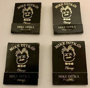 Mike Ditka Ditka&#039;s Restaurant Chicago Set Of (4) Matchbooks The Bears Coach