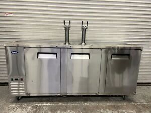 OPEN BOX 3 Door 90&#034; Beer Keg Cooler Back Bar Stainless NSF Atosa MKC90GR #5999