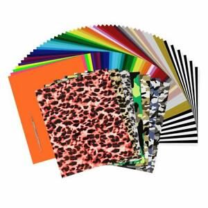 HTV Heat Transfer Vinyl Bundle - 65 Pack Iron on Vinyl Bundle 12&#034; x 10&#034; 41 Color