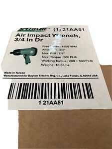 SPEEDAIRE 21AA51 Impact Wrench,Air Powered,4500 rpm