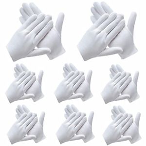 24Pcs White Gloves, ANDSTON 12 Pairs Soft Cotton Gloves, Coin Jewelry Silver