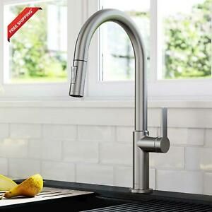 Kraus Kpf-2820Sfs Oletto Single Handle Pull-Down Kitchen Faucet, 17 Inch, Spot F