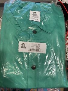 2x Steiner 40&#034; Welding Safety Jacket Green 9 oz Fire Resistant Cotton 1039-2x