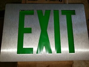 VTG NOS OPEN BOX DIE CAST LED Exit Sign LE S 1 G 120/277 EL N LITHONIA SIGNATURE