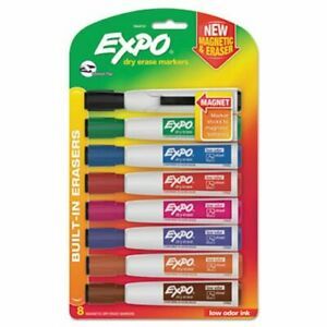 Expo Magnetic Dry Erase Marker, Chisel Tip, Assorted, 8/Pack (SAN1944741)