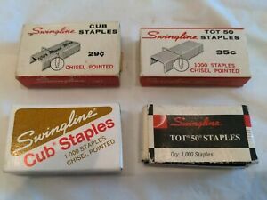 Vintage Swingline Staples, Cub, Chisel Pointed, Tot, lot