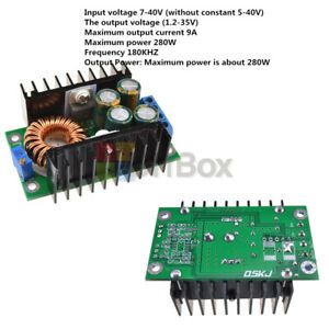 DC 9A 280W Step Down Buck Converter 7-40V To 1.2-35V Power LED Driver Module