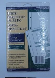 Cambridge Day Planner Refill #47222 3.5&#034; Diskette Holder