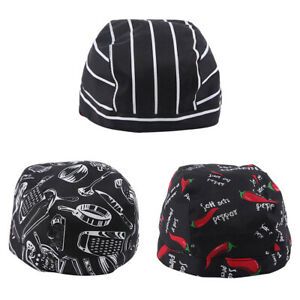 3xUnisex Uniform Chefs Hat Chef Skull Turban Kitchen Catering Cook +