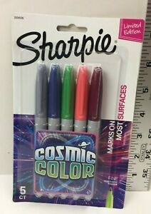 Limited Edition Cosmic Color Sharpie 5 Pack Fine Point Permanent Markers New