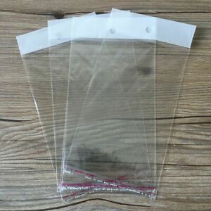 4.5x10&#034; 100 Clear Hang Hole Bags Resealable Reclosable Storage Display Plastic