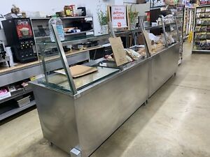 8 Foot steam table w/ glass enclosed sneeze guard