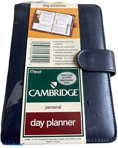 Vintage 1992 Mead Cambridge Personal Day Planner 7.75”x5.5” Blue