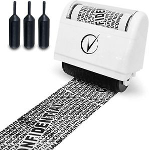Identity Protection Roller Stamps Wide Kit, Including 3-Pack Refills - Designed