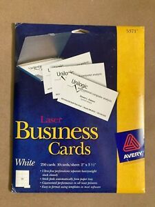 Avery Laser Business Cards 5371 - 2&#034; x 3 1/2&#034; White - 250 Count