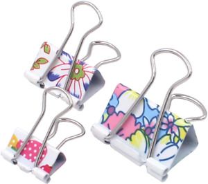 Z Zicome 50 Pack Colorful Printed Binder Clips, Assorted Sizes (Floral)