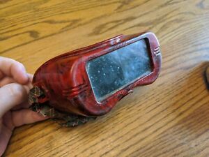 JACKSON PRODUCTS UNIGOGGLE RARE RED BLACK SWIRL ART DECO VTG MCM WELDING MASK