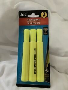 Jot Highlighters, Chisel Tip, 3 Count Pack ~ Yellow