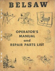 Foley Belsaw 10253 10254 10292 10550 10551 Operators Manual &amp; Repair Parts List