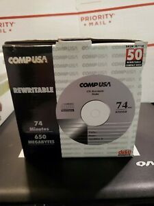 CompUSA CD-RW ReWritable Disc 650MB 74 Min 50 Pack NEW Factory Sealed