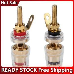 2pcs 4mm Brass Speaker Amplifier Binding Posts Terminals for Banana Plugs H1