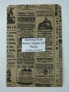 6.25&#034; x 9.25&#034; Newsprint Design Paper Merchandise Bag Retail Shopping