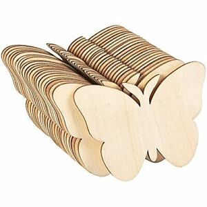 Wooden Butterfly Pieces, Unfinished Wood 24-Pack, Butterfly, 3.7 Inches