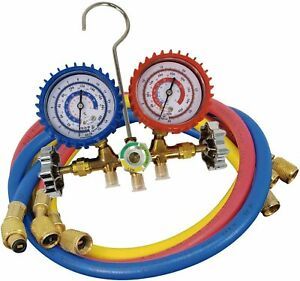Raven AC Manifold Gauge Set R12 R22 R134A HVAC Diagnostic Tool Kit Refrigeration