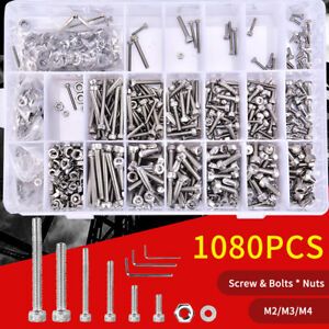 M2/M3/M4/M5 Assorted Hexagon Socket Head Screw Bolts Nut Gasket Fasteners KVV