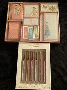 Simplicity Vintage Retro Pattern Desk Organizer Stationery Set &amp; LC Pen Set-New