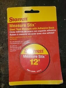 Starrett - Measure Stix Mountable Steel Tape Measure with Adhesive Back (12 ft)