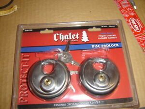 NEW C8702 Twin Pack Chateau Security Round Disk Locks Sealed and Unopened