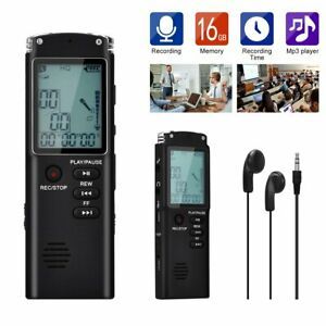 16GB Voice Recorder USB Rechargeable Dictaphone LCD Metting Recorder with Speake