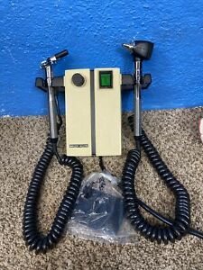 Welch Allyn Model 74710 Transformer Wall Mount Otoscope Opthalmoscope W/ Heads