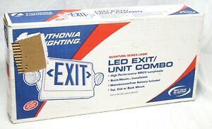 LITHONIA LIGHTING #LHQM SW3R QUANTUM SERIES LED EXIT / UNIT COMBO SIGN New Open