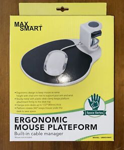 Clamp on Mouse Plateform/Clip on Pad Rotating 360 Degree, Ergonomic Max Smart