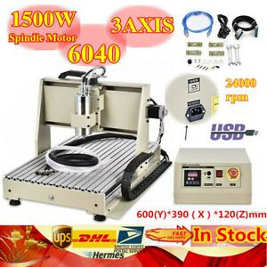USB 6040 3 Axis CNC Router Engraver 1500W 3D Drilling Milling Machine VFD EU