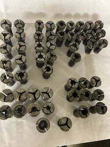 65 Pcs. Hardinge No. 11 &amp; No. 11 C  Round /Hex / Square Collets
