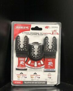 Diablo DOU3CS 3-Piece Universal Fit Carbide Oscillating Blade Set