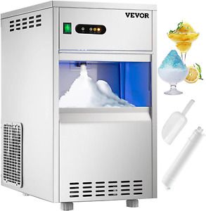 VEVOR 110V Commercial Snowflake Ice Maker 44LBS/24H, ETL Approved, Food Grade St