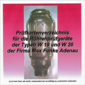 Prfkarten + Rhren Verzeichnis fr Rhrenprfgerte Funke auf CD / neu
